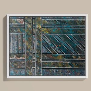 Bridge Formations | Geometric Abstract Painting | Modern 11x14 Art